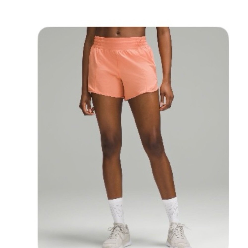 Lulu lemon- Women's Orange Running Shorts - Picture 3 of 4